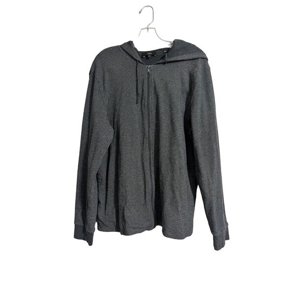Aritzia Vince Dark Gray Cotton Hoodie Full Zip Large - Picture 1 of 6